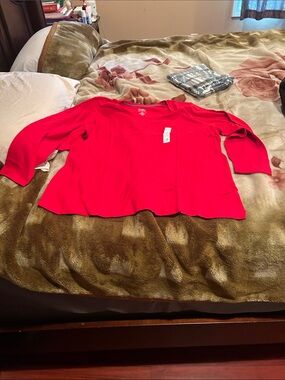 The Classic Bright Red Long-Sleeve Women's Tee